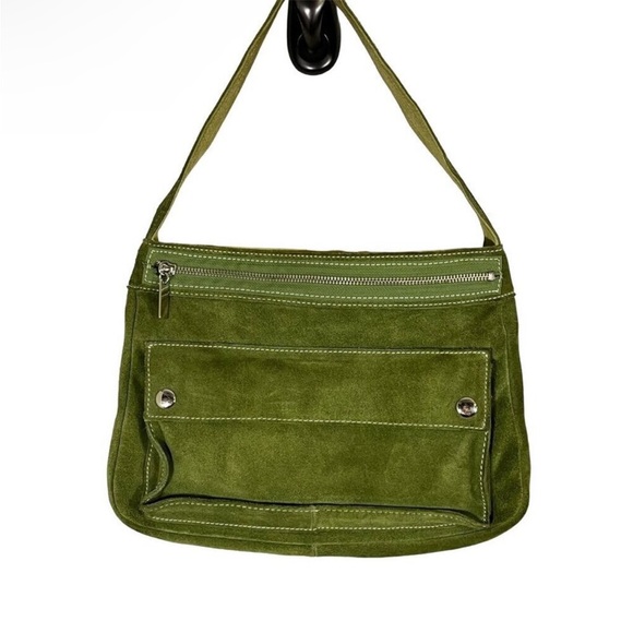 Vintage Y2K Banana Republic Green Suede Bag - Picture 2 of 9